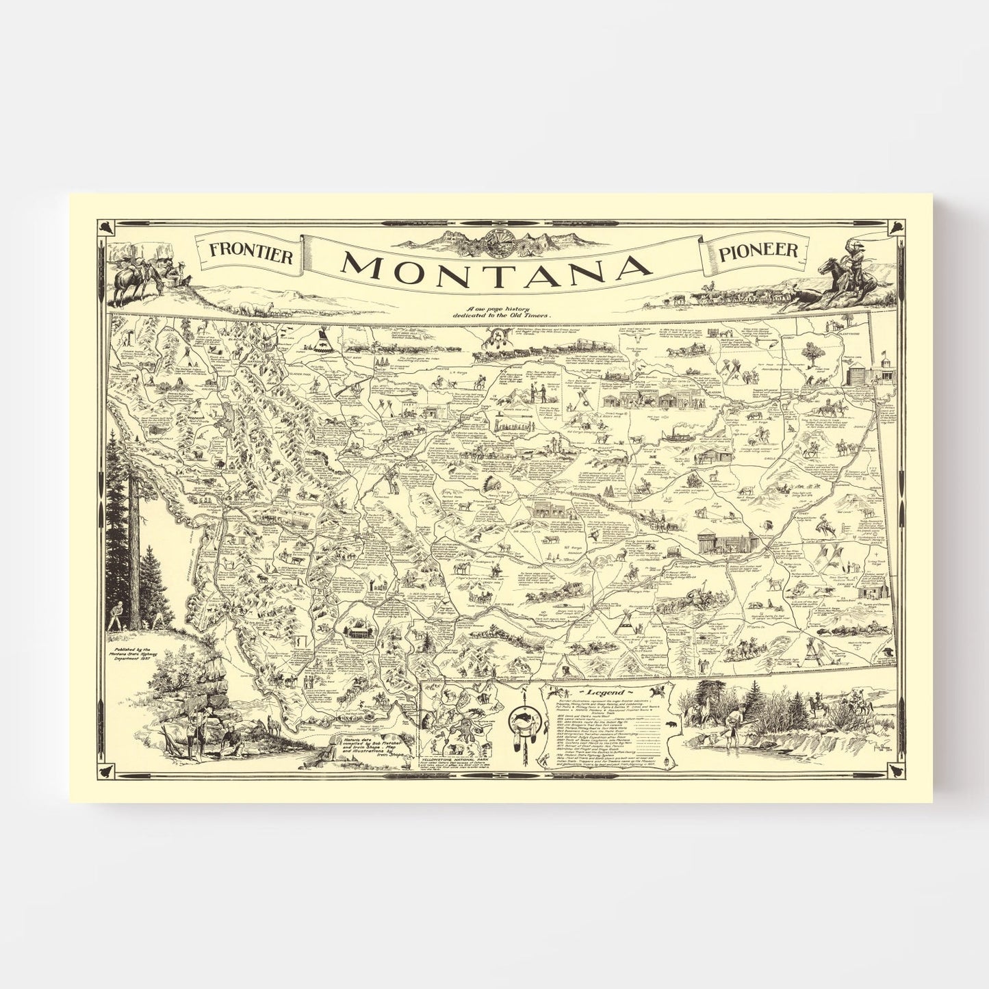 Vintage Map of Montana 1937