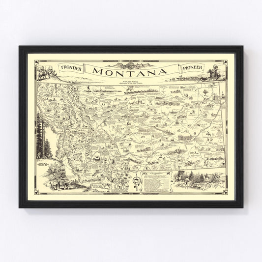 Vintage Map of Montana 1937