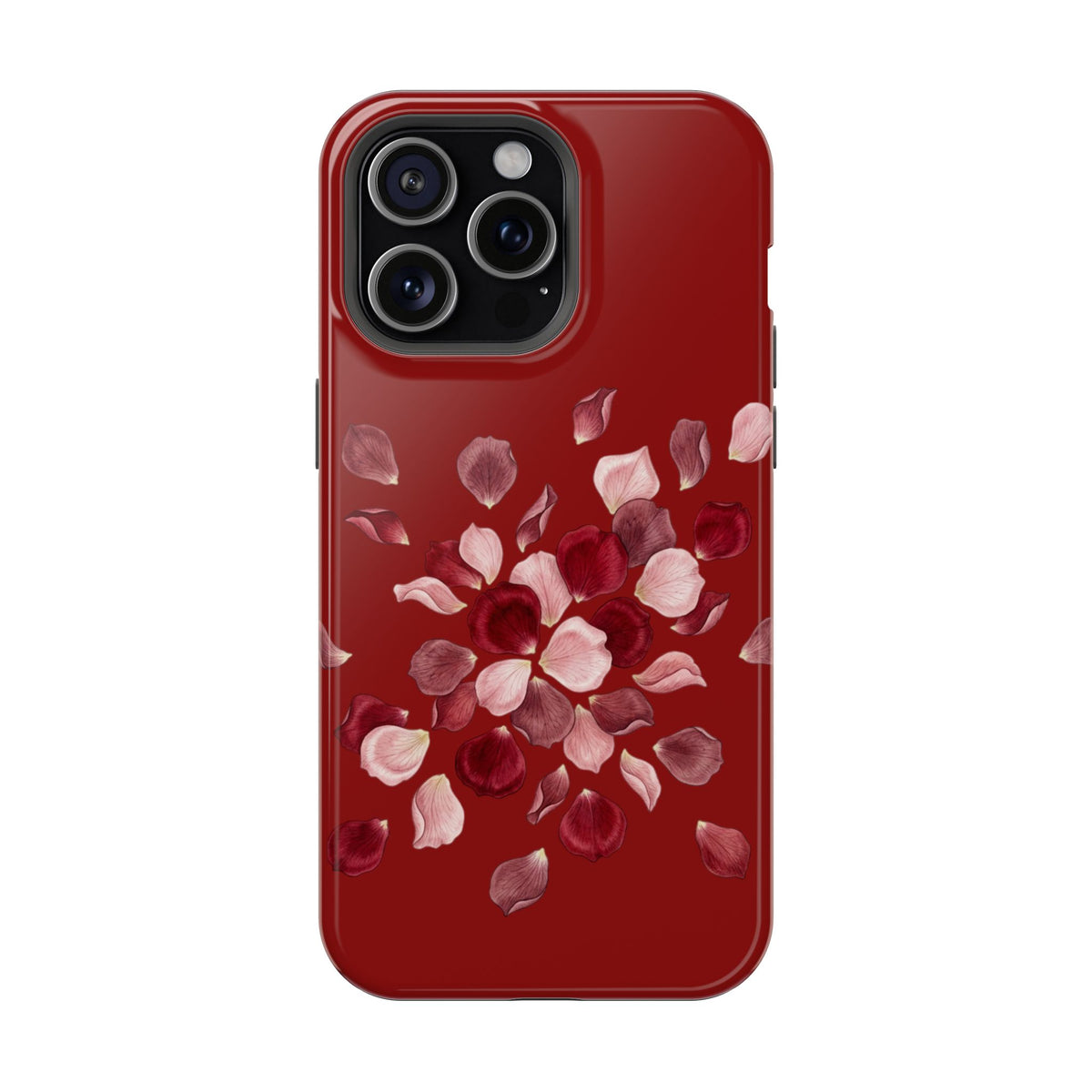Phone Case — Red Floral Petal Magnetic Impact-Resistant Cover