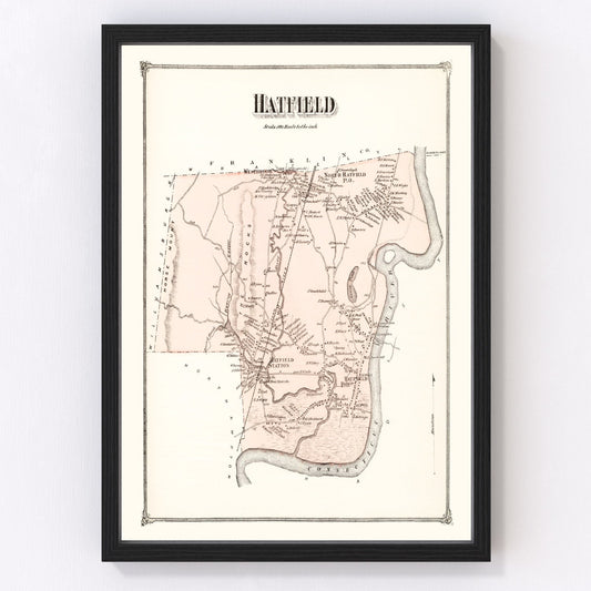 Vintage Map of Hatfield, Massachusetts 1873