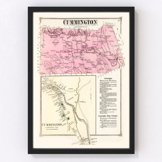 Vintage Map of Cummington, Massachusetts 1873