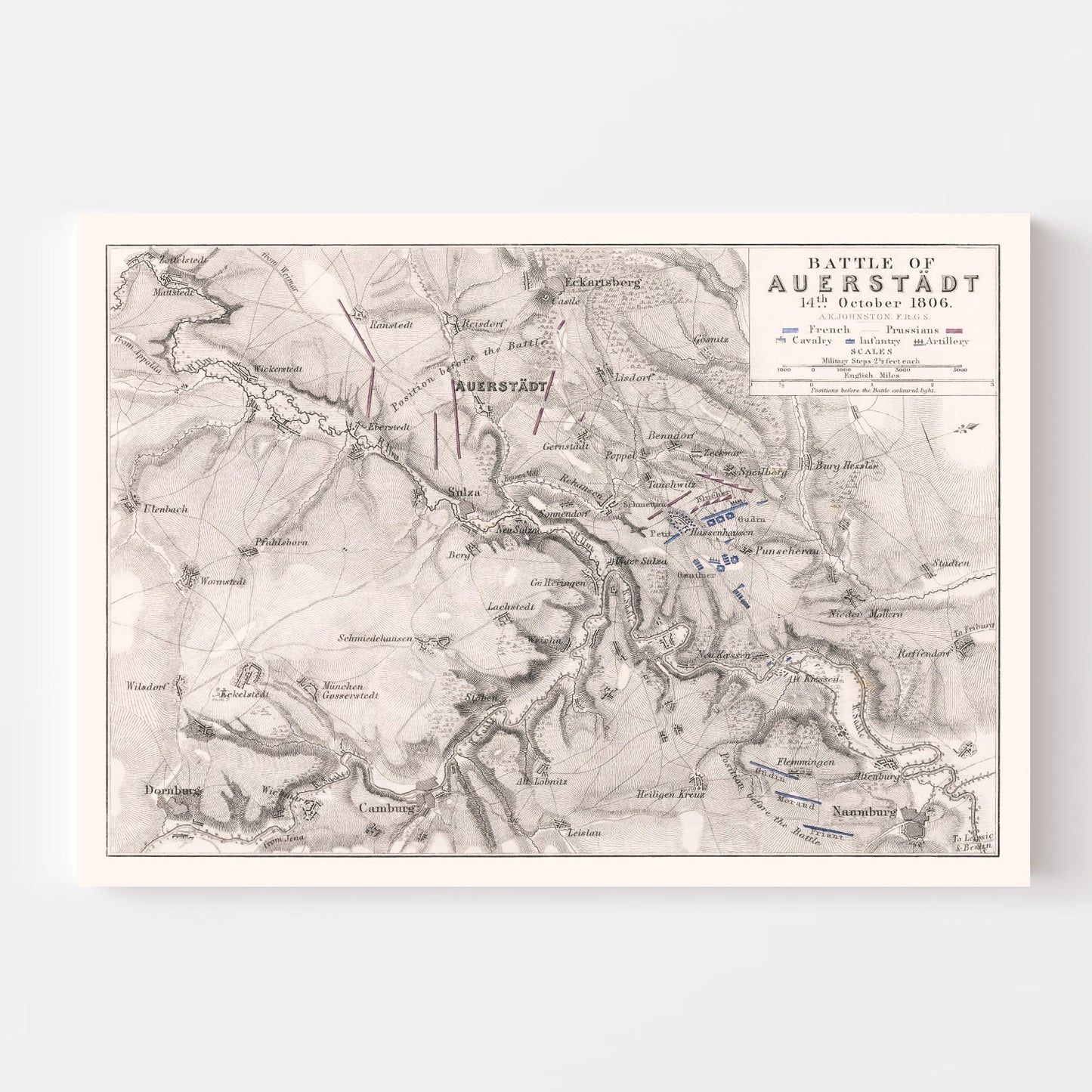 Vintage Map of the Battle of Auerstadt, 1806