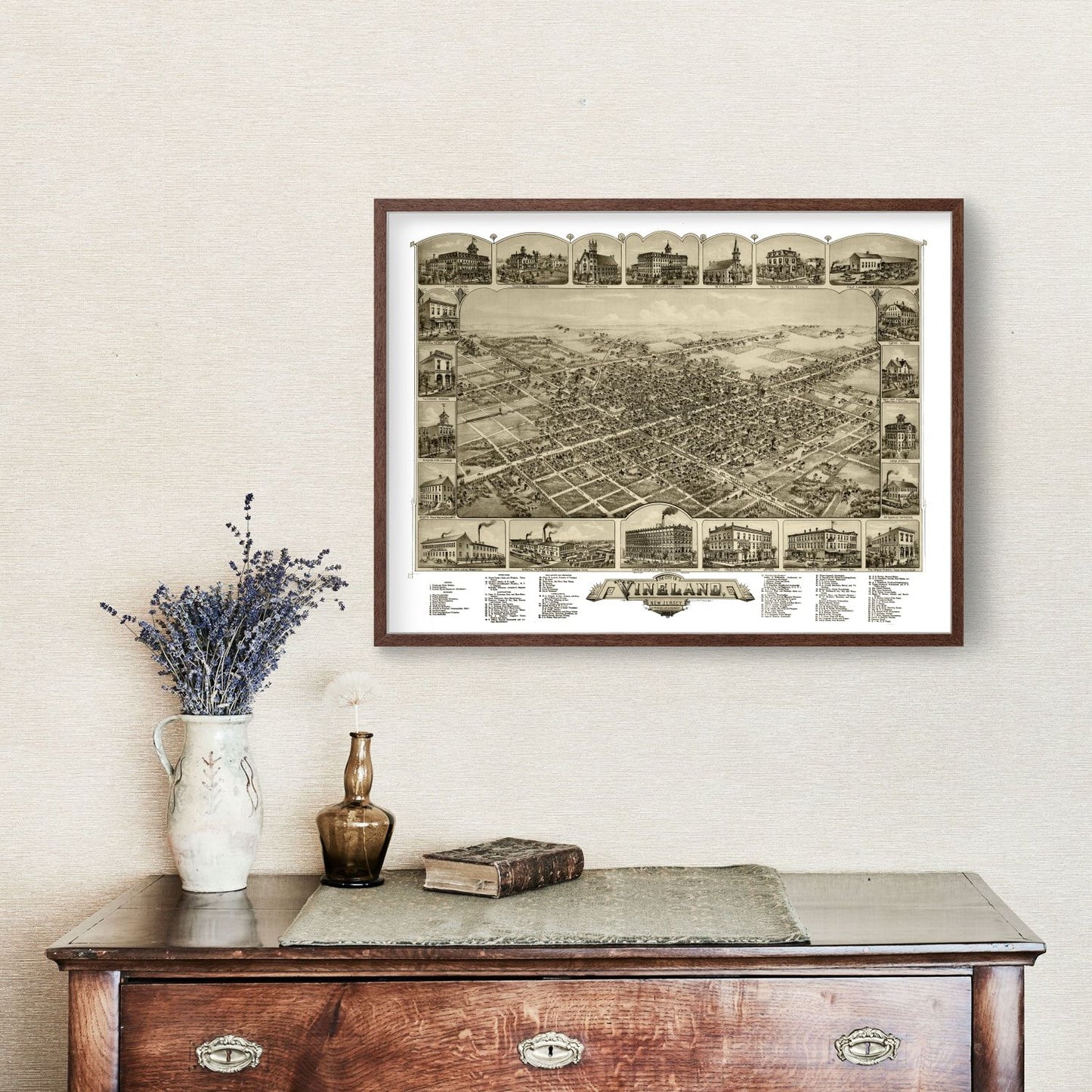 Vintage Map of Vineland, New Jersey 1885