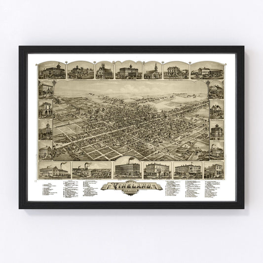 Vintage Map of Vineland, New Jersey 1885
