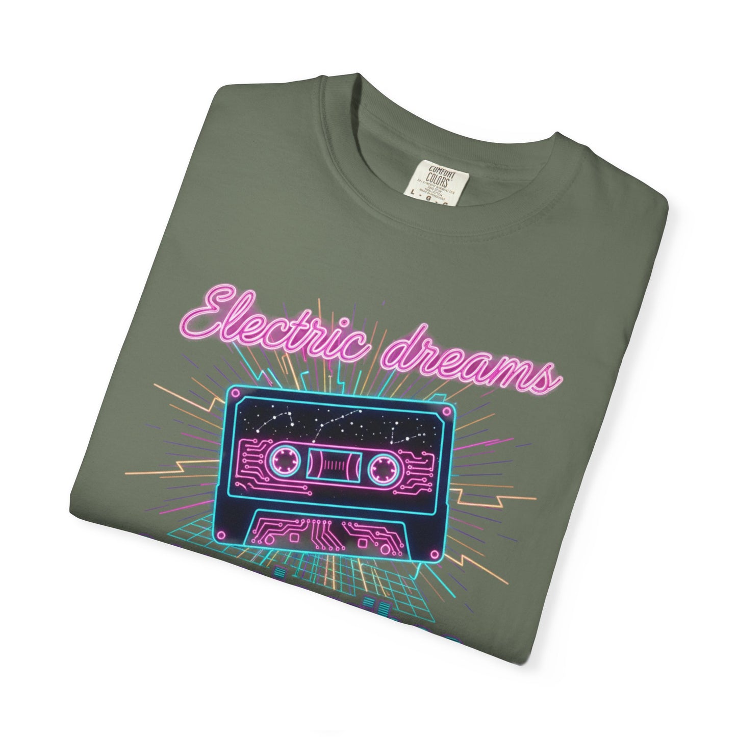 Electric Dreams cassette tape cosmic vibes T-shirt | retro 80s neon