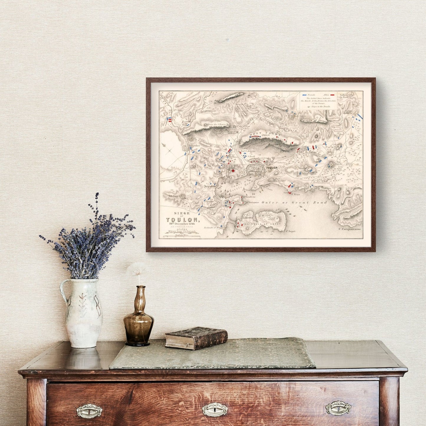 Vintage Map of the Siege of Toulon, 1793