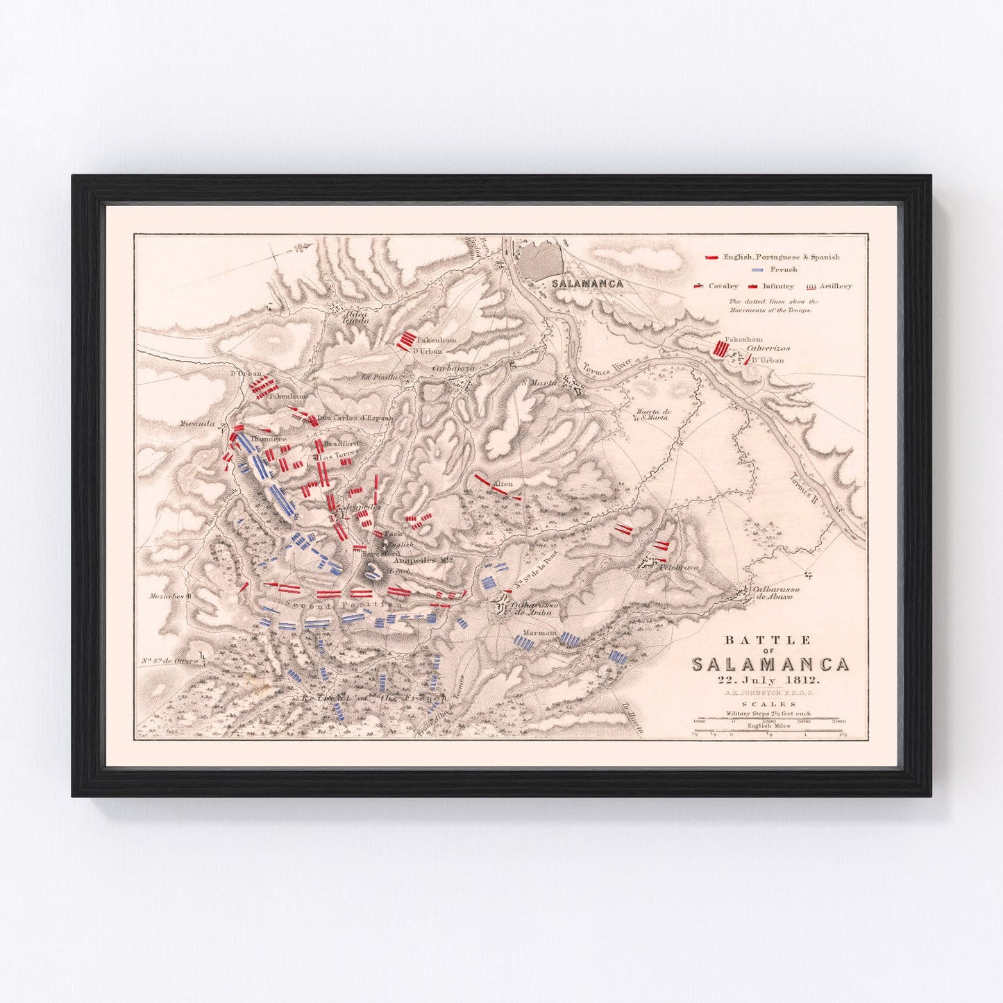 Vintage Map of the Battle of Salamanca, 1812