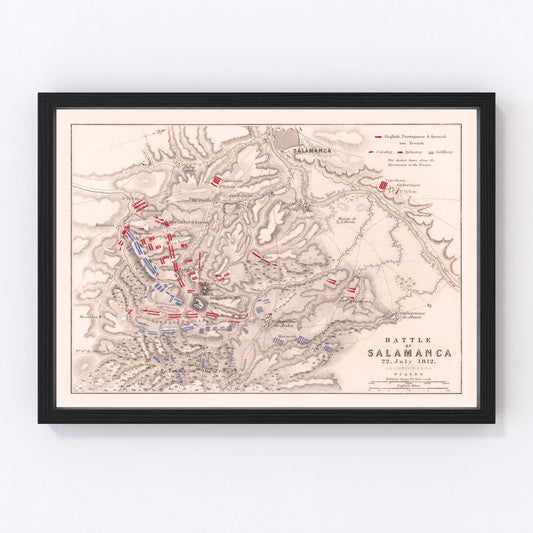 Vintage Map of the Battle of Salamanca, 1812