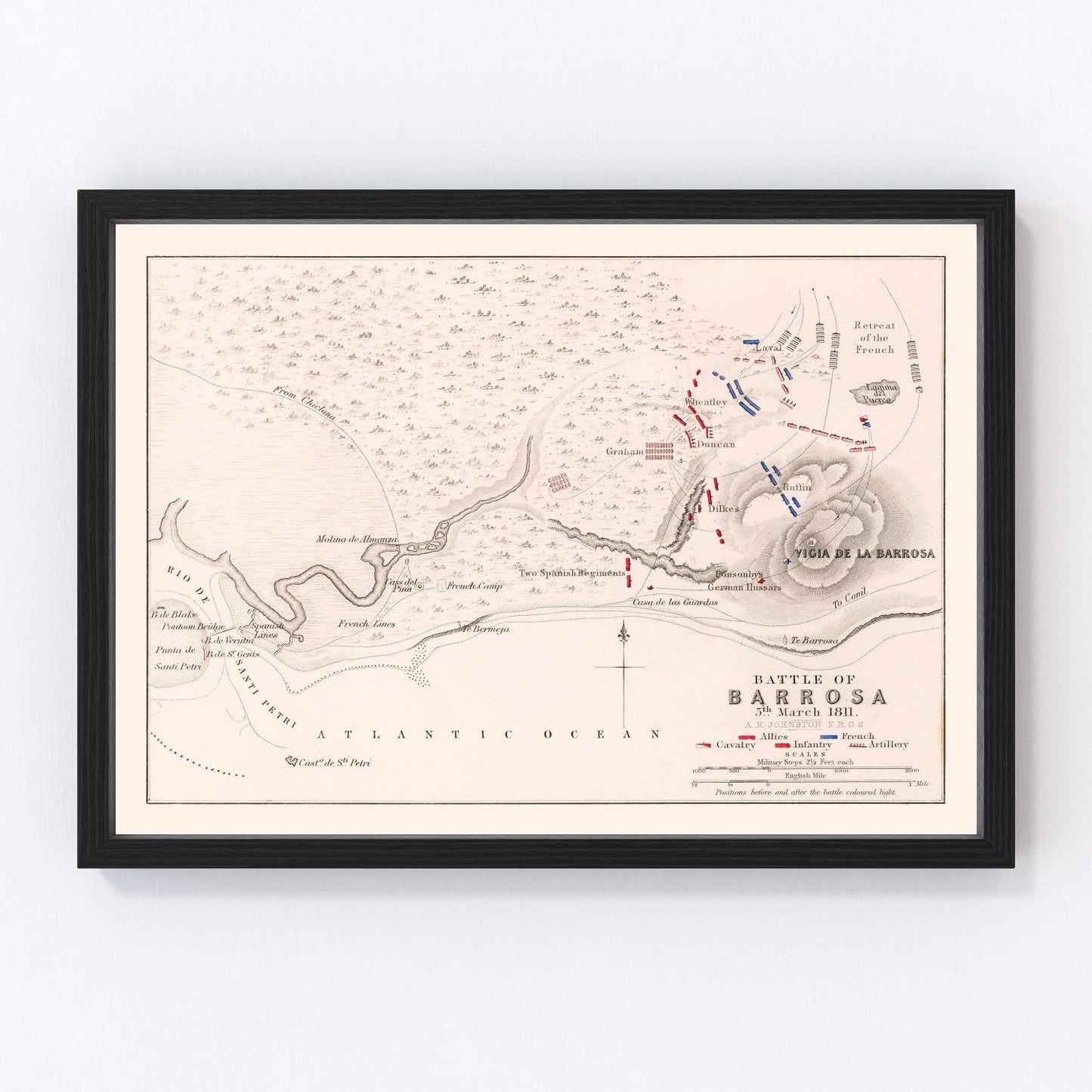 Vintage Map of the Battle of Barossa, 1811