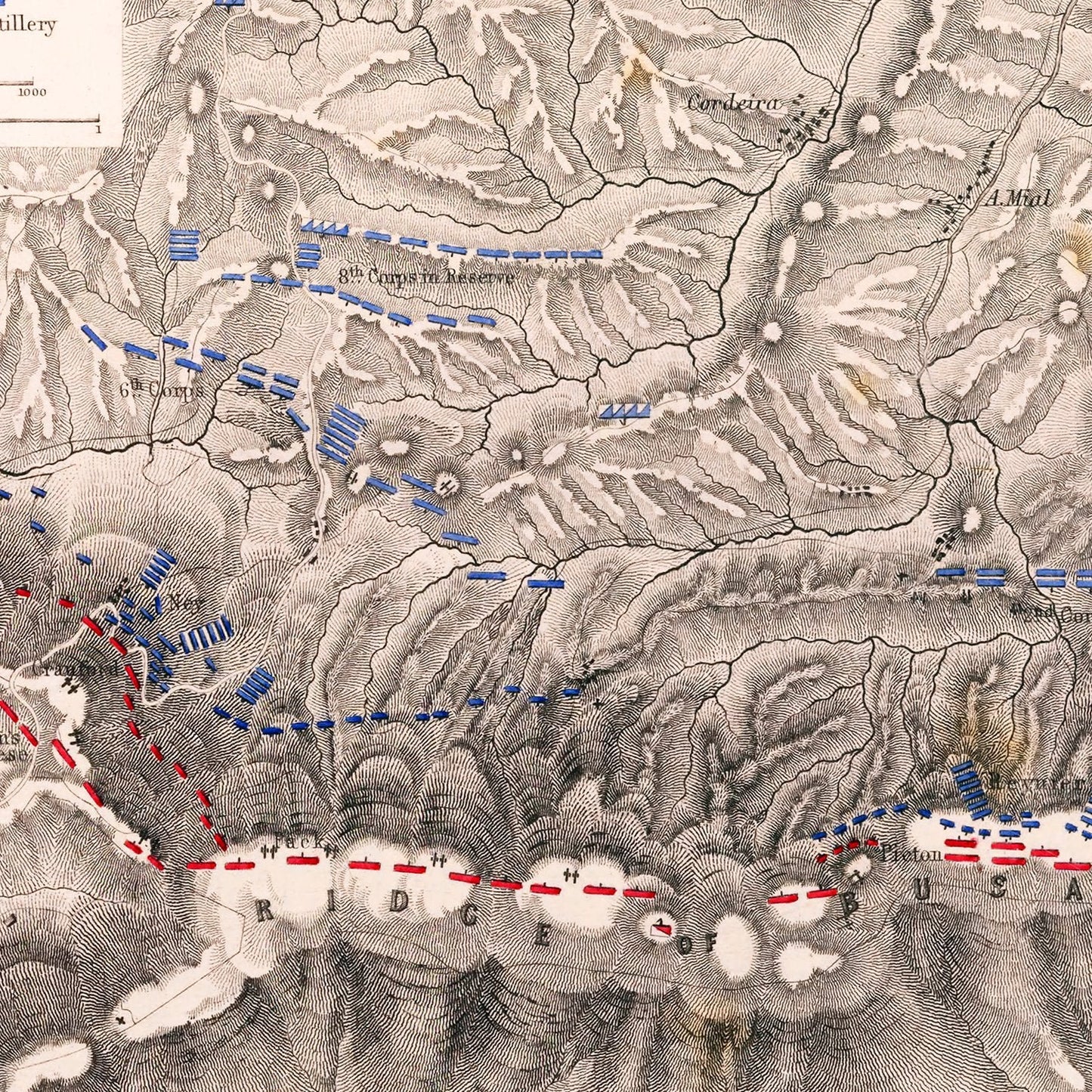 Vintage Map of the Battle of Busaco, 1810