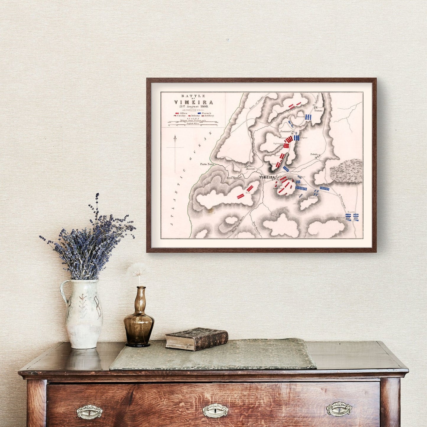 Vintage Map of the Battle of Vimeira, 1808