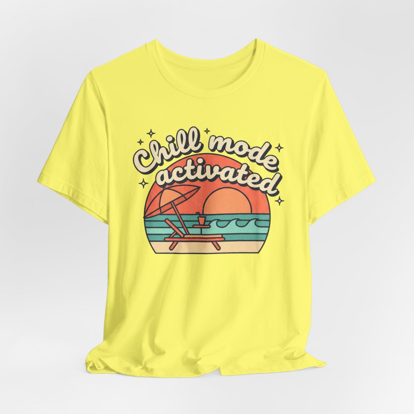 Chill Mode Activated tee | Beach sunset lounge