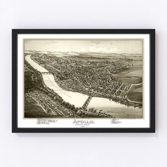 Vintage Map of Apollo, Pennsylvania 1896