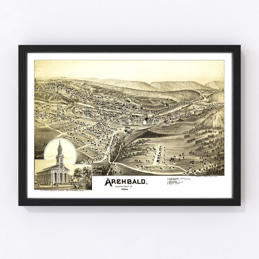 Vintage Map of Archbald, Pennsylvania 1892