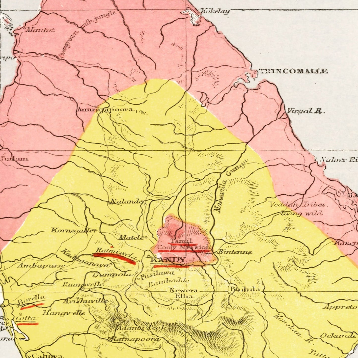 Vintage Map of Sri Lanka 1862