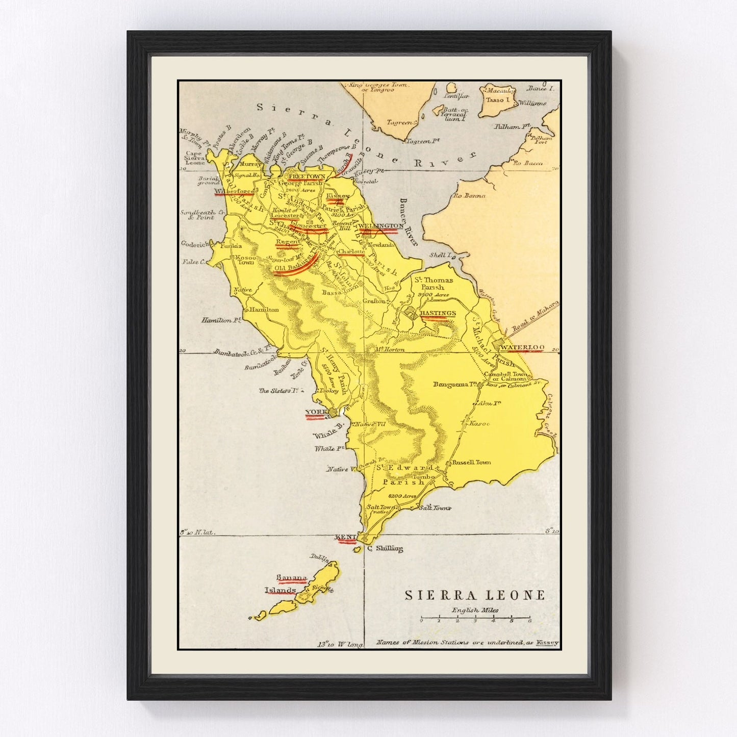Vintage Map of Sierra Leone 1862