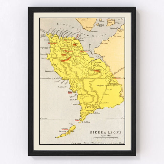 Vintage Map of Sierra Leone 1862