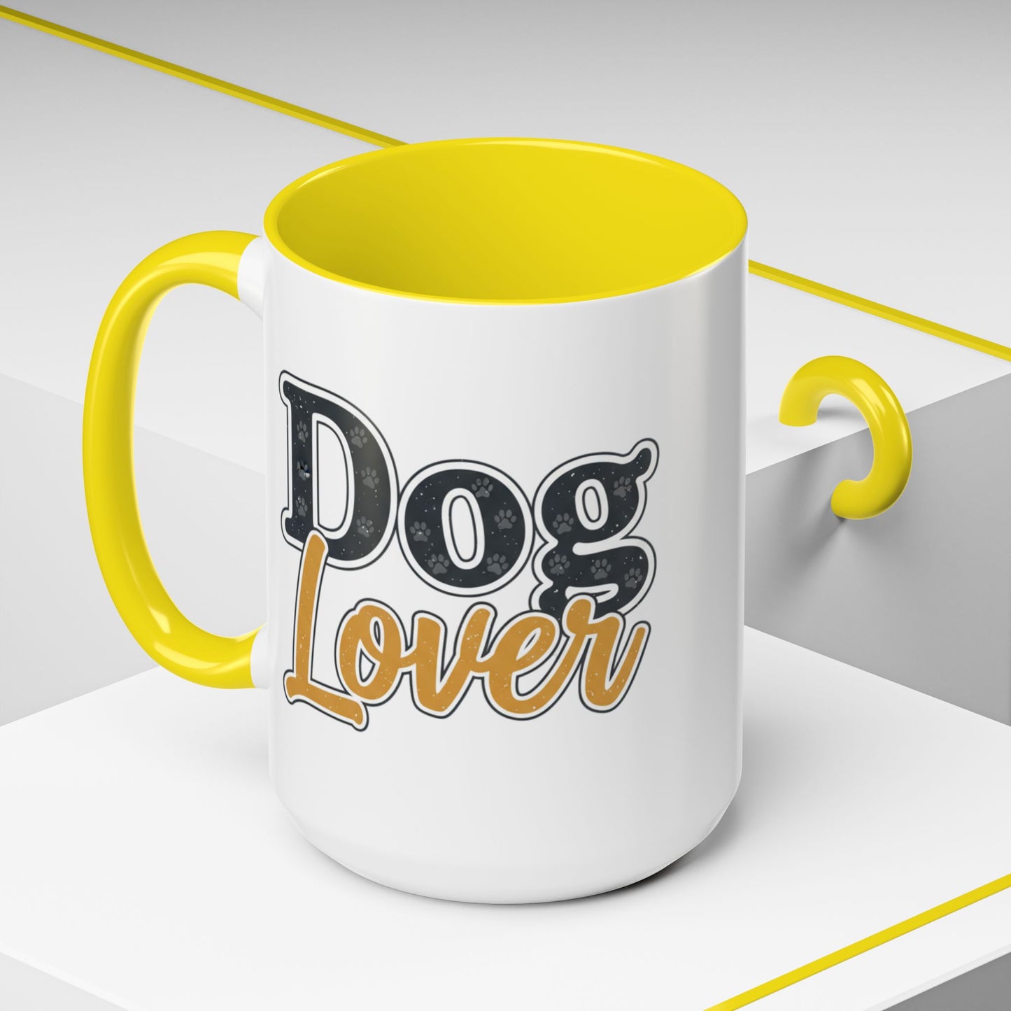 Dog Lover Accent Coffee Mug — 'Dog Lover' 11/15oz Ceramic Mug