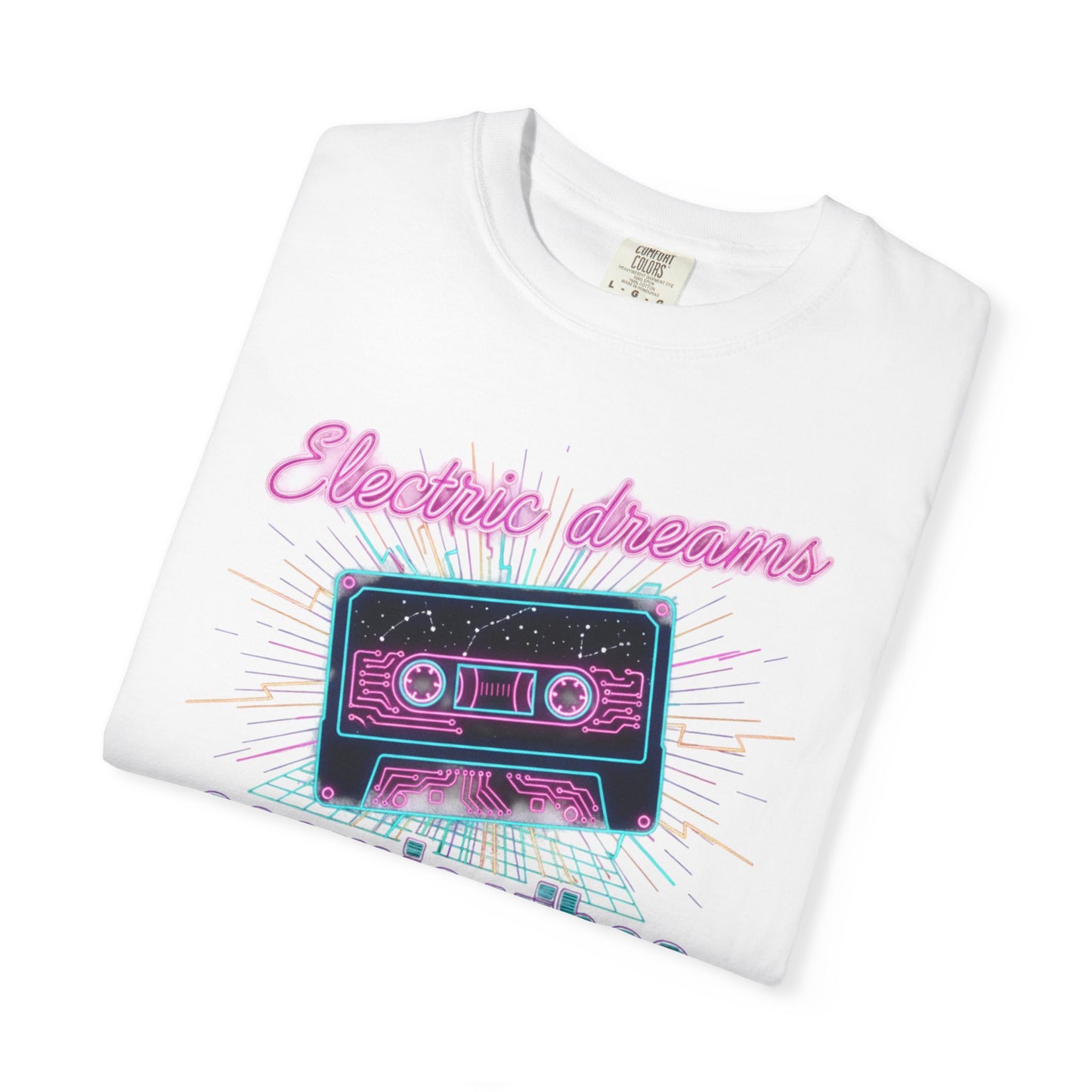 Electric Dreams cassette tape cosmic vibes T-shirt | retro 80s neon