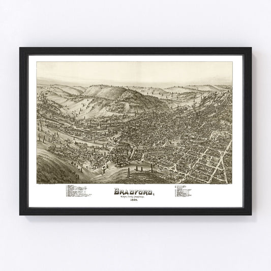 Vintage Map of Bradford, Pennsylvania 1895