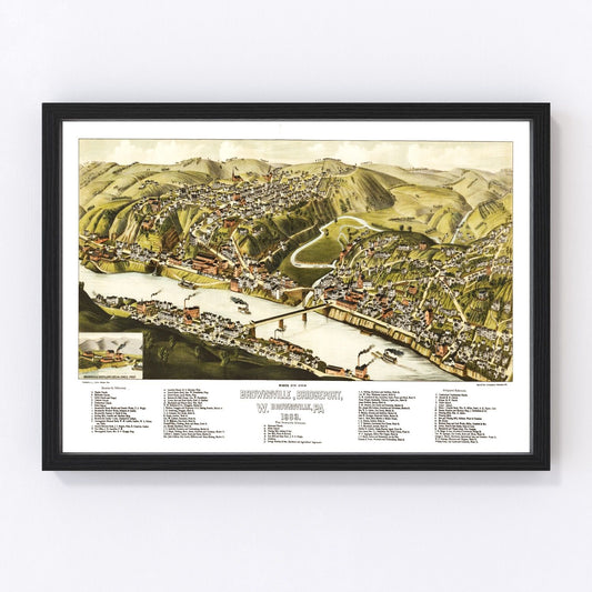 Vintage Map of Brownsville, Pennsylvania 1883