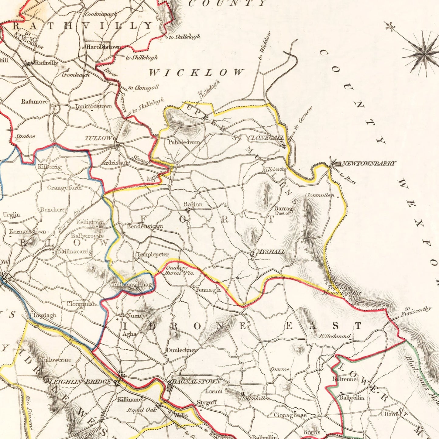 Vintage Map of Carlow County Ireland, 1846