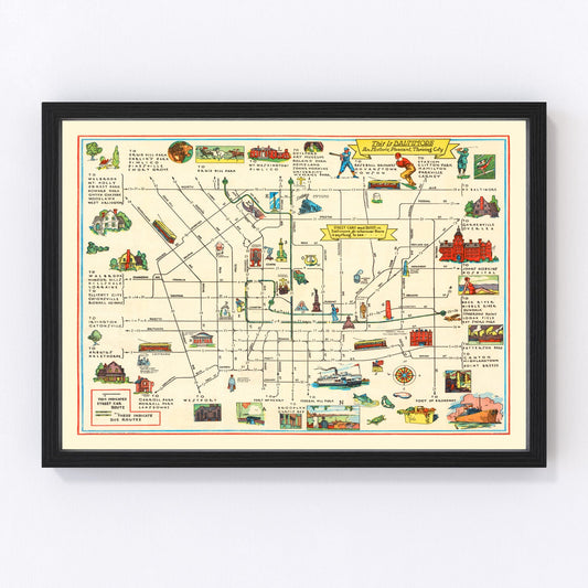 Vintage Map of Baltimore, Maryland 1929