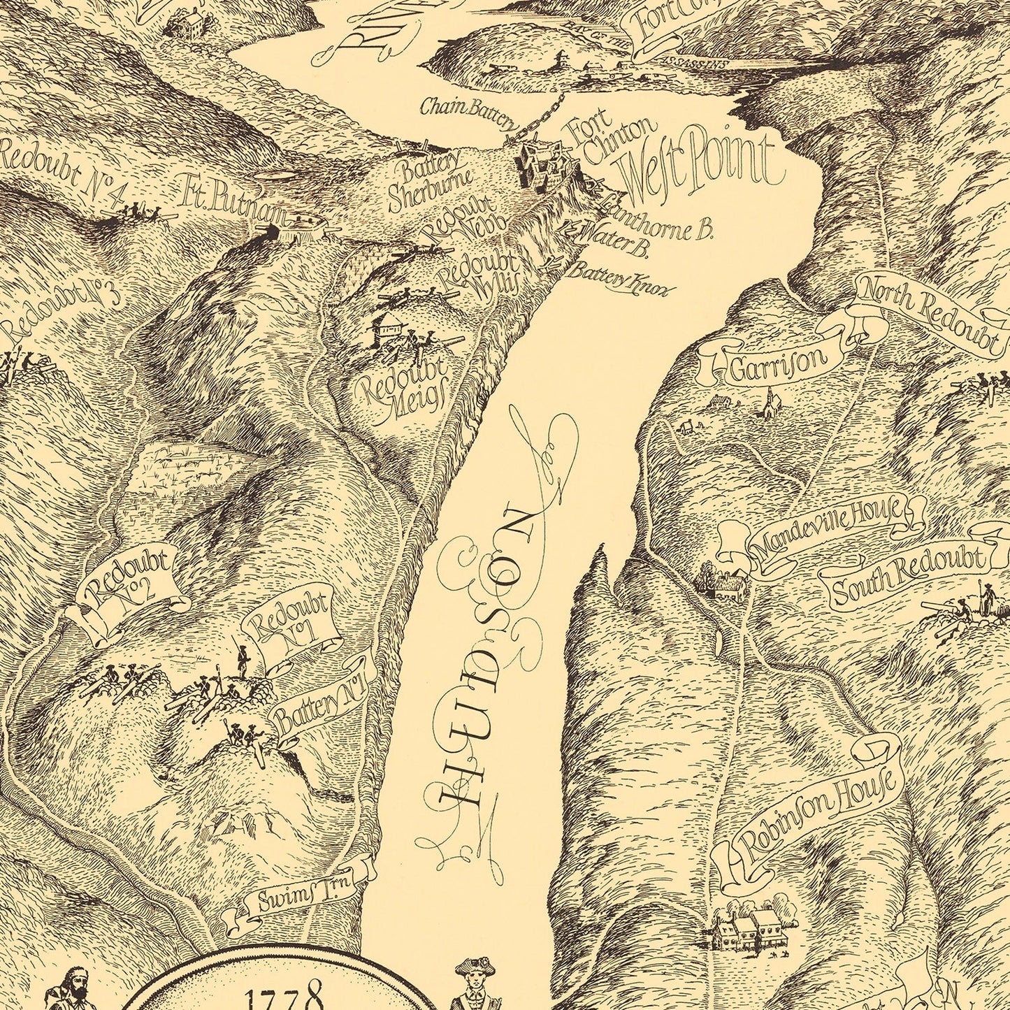 Vintage Map of West Point, 1943