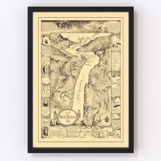 Vintage Map of West Point, 1943