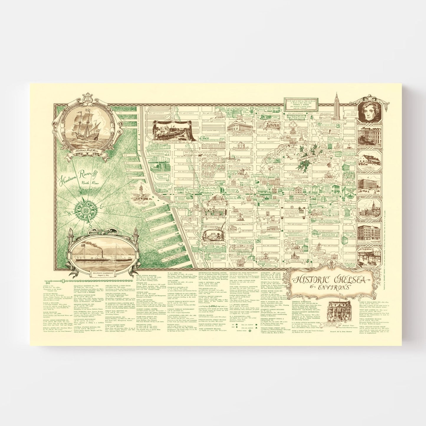 Vintage Map of New York, England 1939