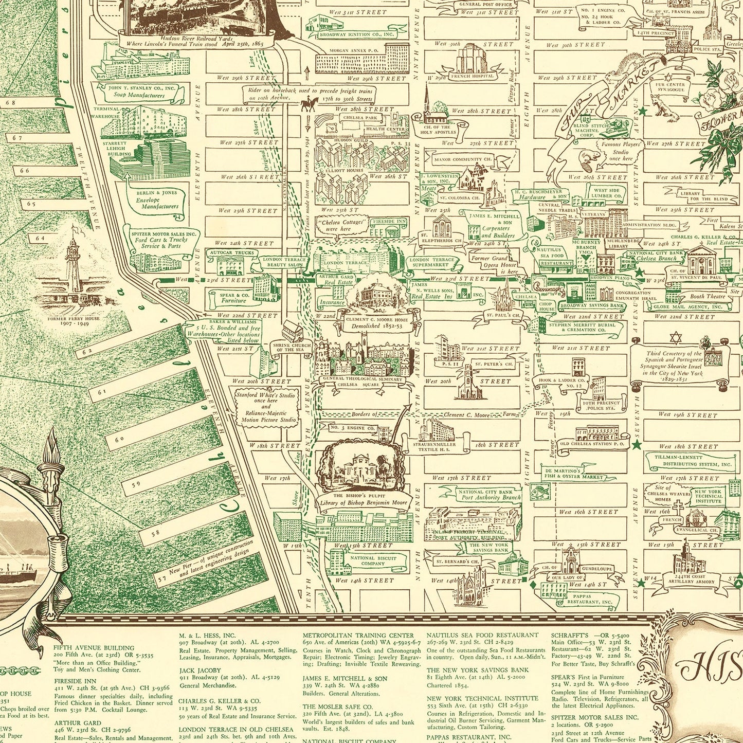 Vintage Map of New York, England 1939