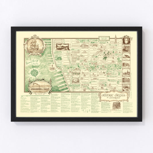 Vintage Map of New York, England 1939