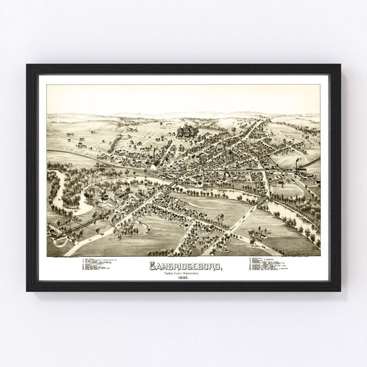 Vintage Map of Cambridgeboro, Pennsylvania 1895