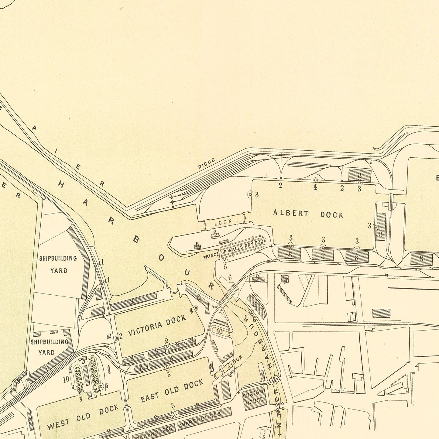 Vintage Map of Edinburgh, Scotland 1884