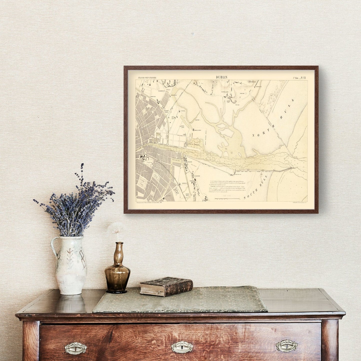 Vintage Map of Dublin, Ireland 1884