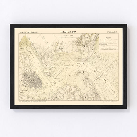 Vintage Map of Charleston, South Carolina 1884