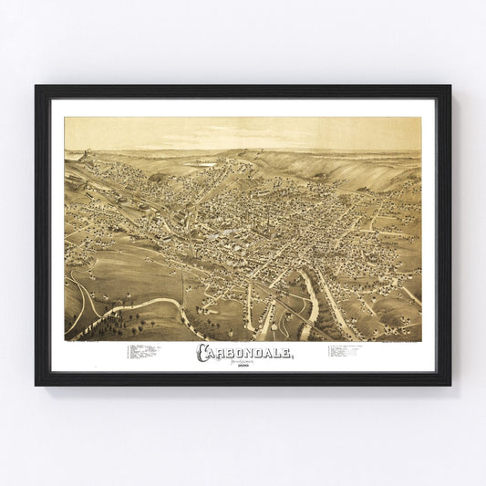 Vintage Map of Carbondale, Pennsylvania 1897