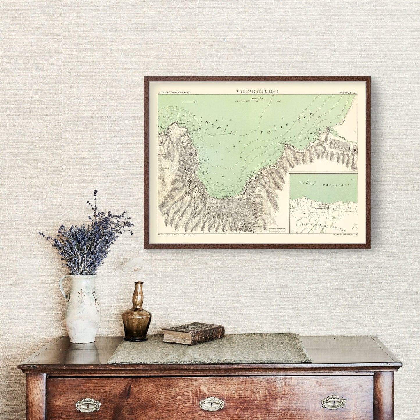 Vintage Map of Valparaíso, Chile 1880