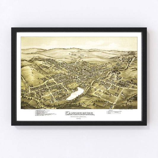 Vintage Map of Canonsburg, Pennsylvania 1897