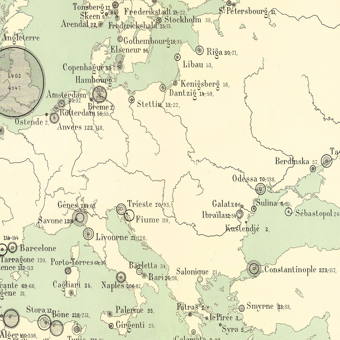 Vintage Europe Map 1886
