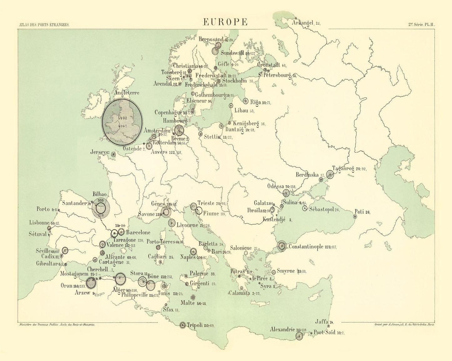 Vintage Europe Map 1886