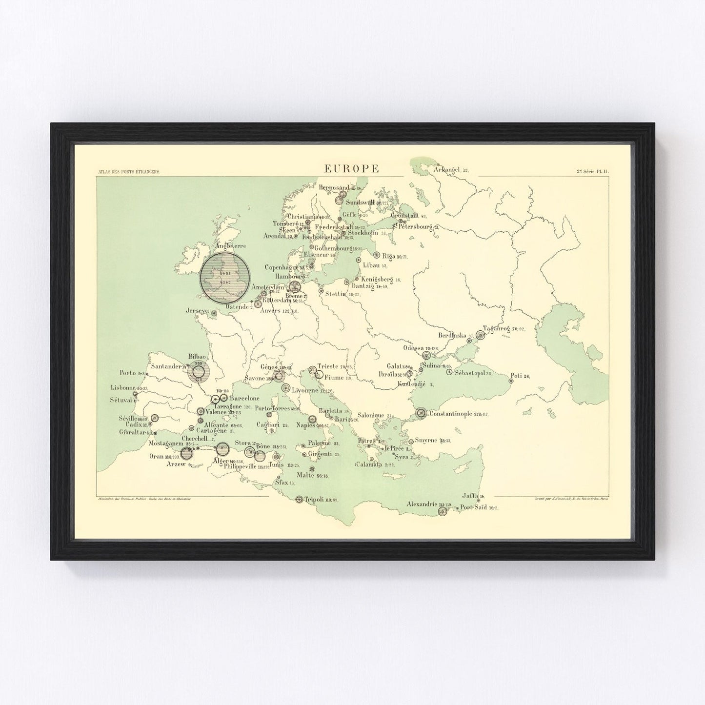 Vintage Europe Map 1886