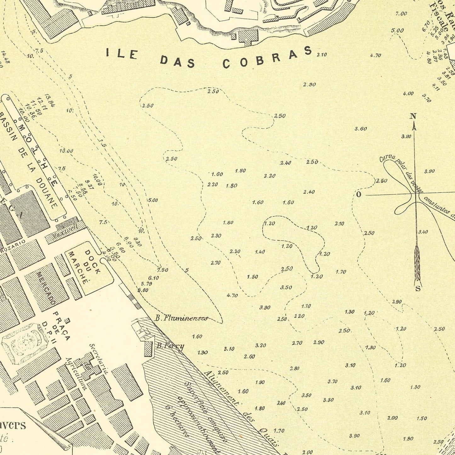 Vintage Map of Rio de Janeiro, Brazil 1884