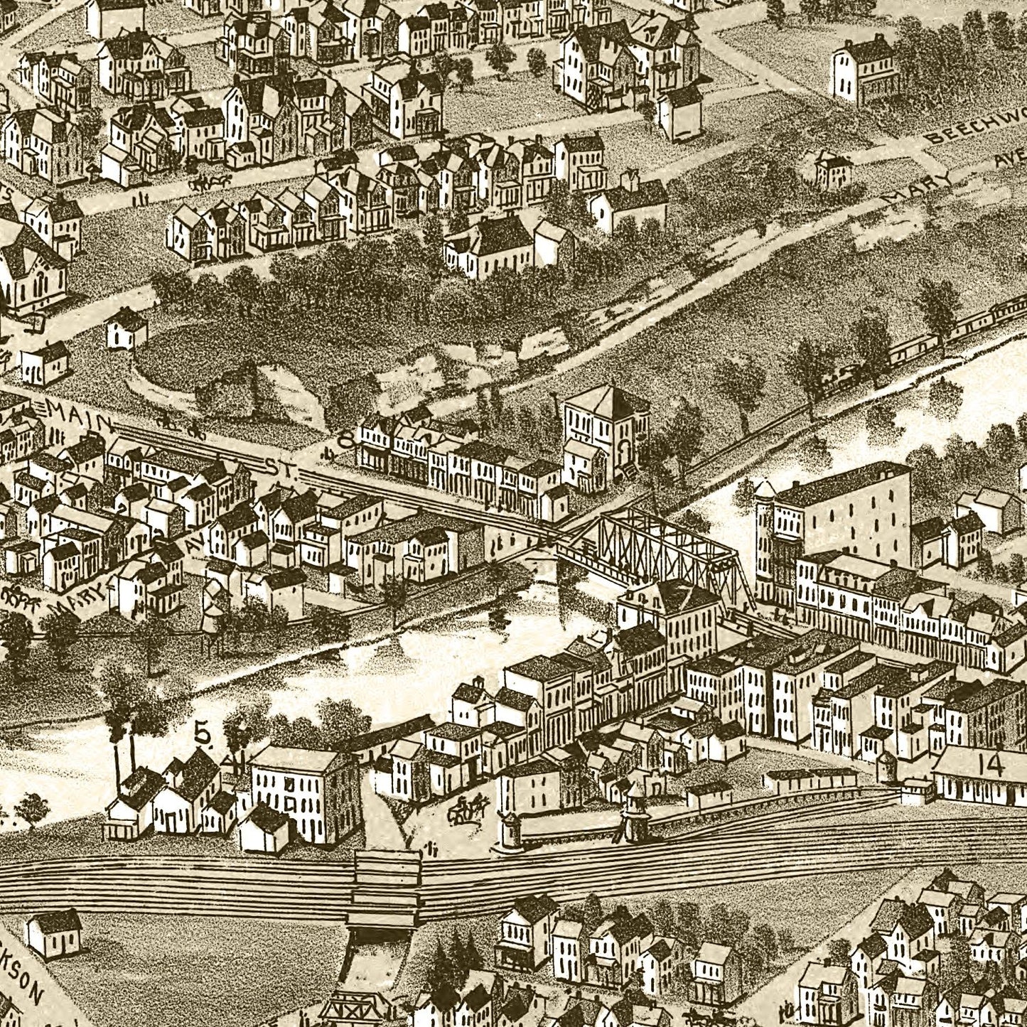 Vintage Map of Carnegie, Pennsylvania 1897