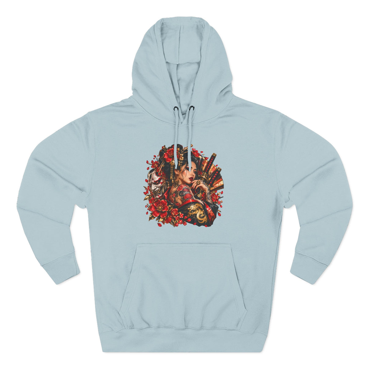 Floral Skull Hoodie — Gothic Rose Graphic Fleece Hoodie