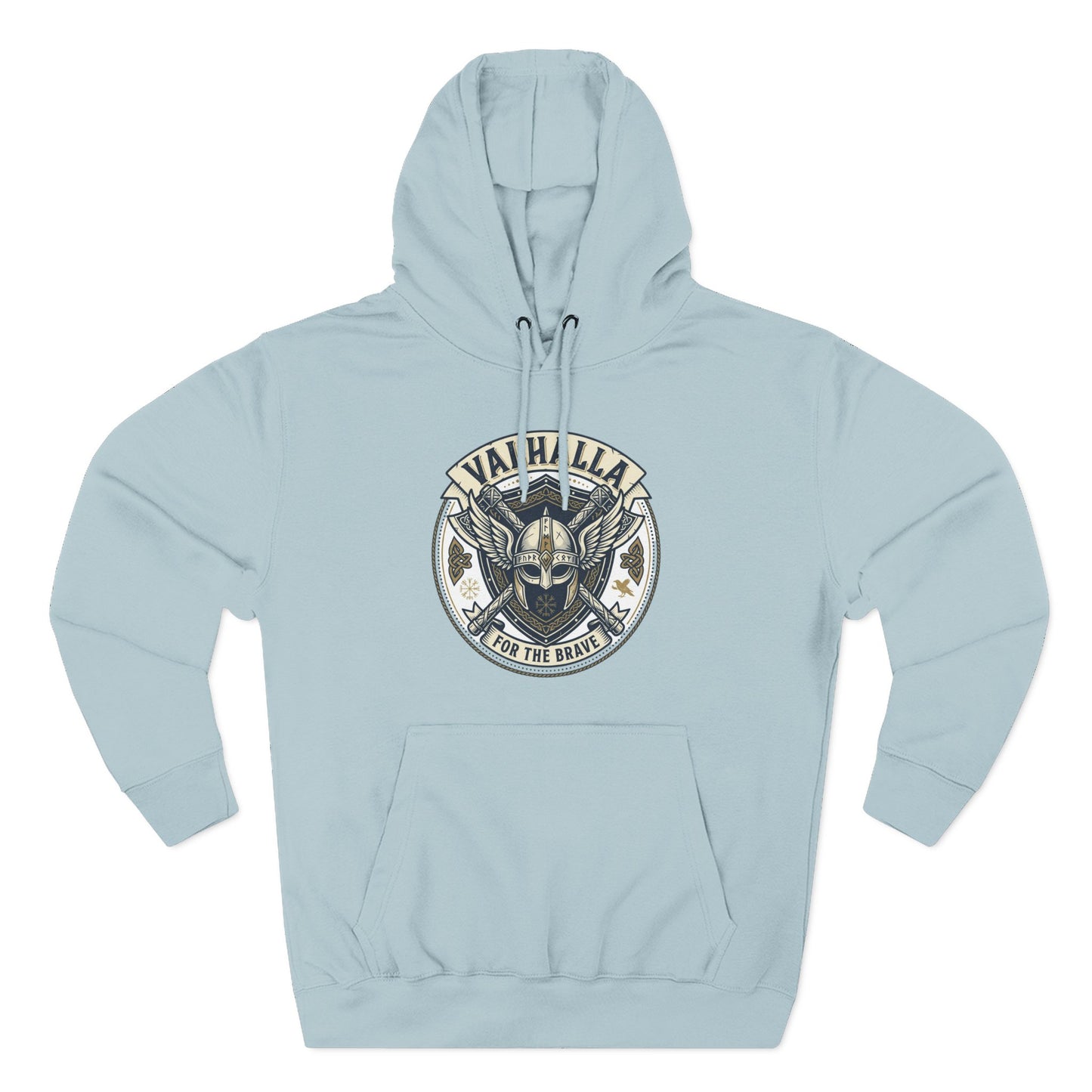 Viking Valhalla Skull Hoodie – "For the Brave" Graphic Fleece Hoodie