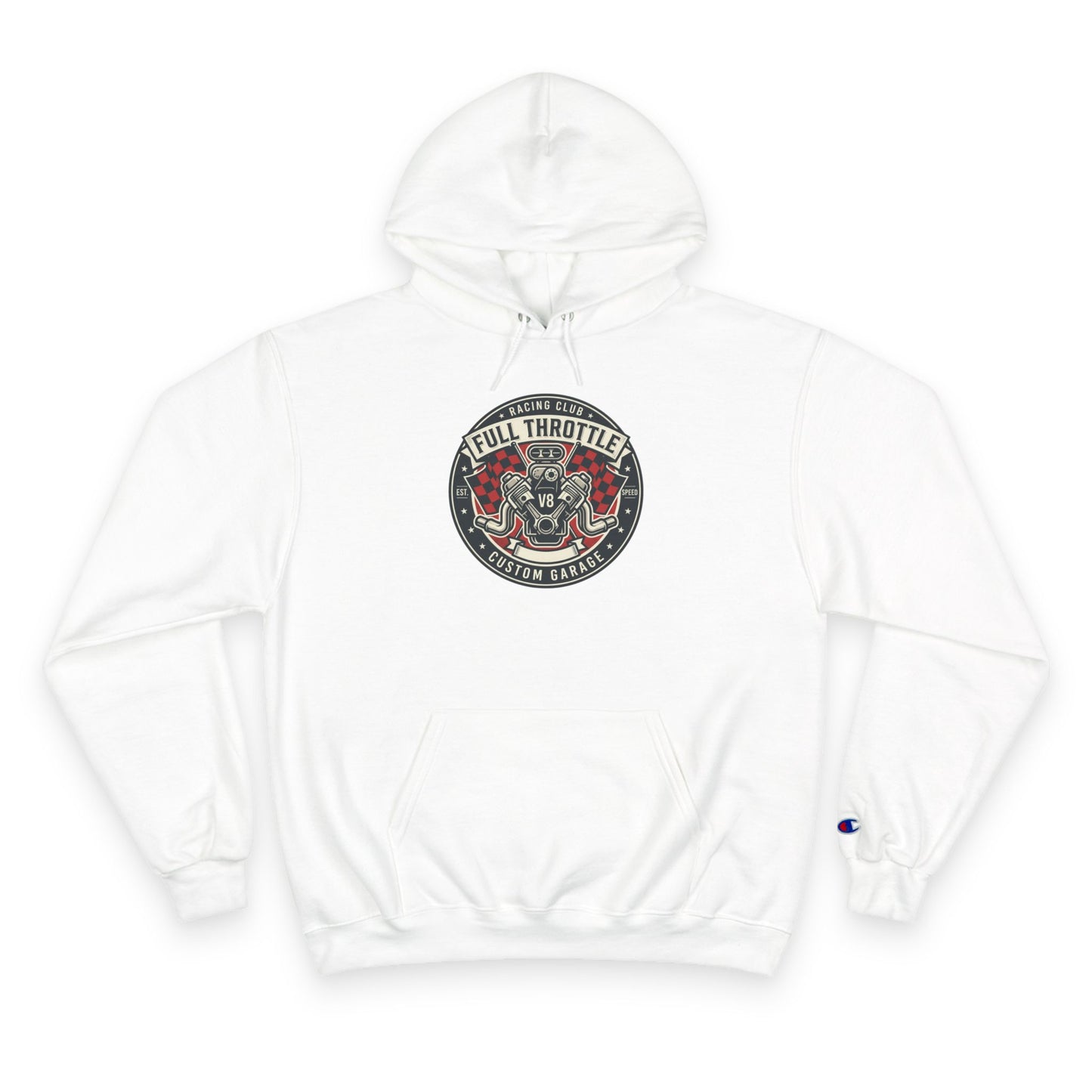 Full Throttle Champion Hoodie — Vintage Racing Graphic