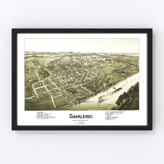 Vintage Map of Charleroi, Pennsylvania 1897