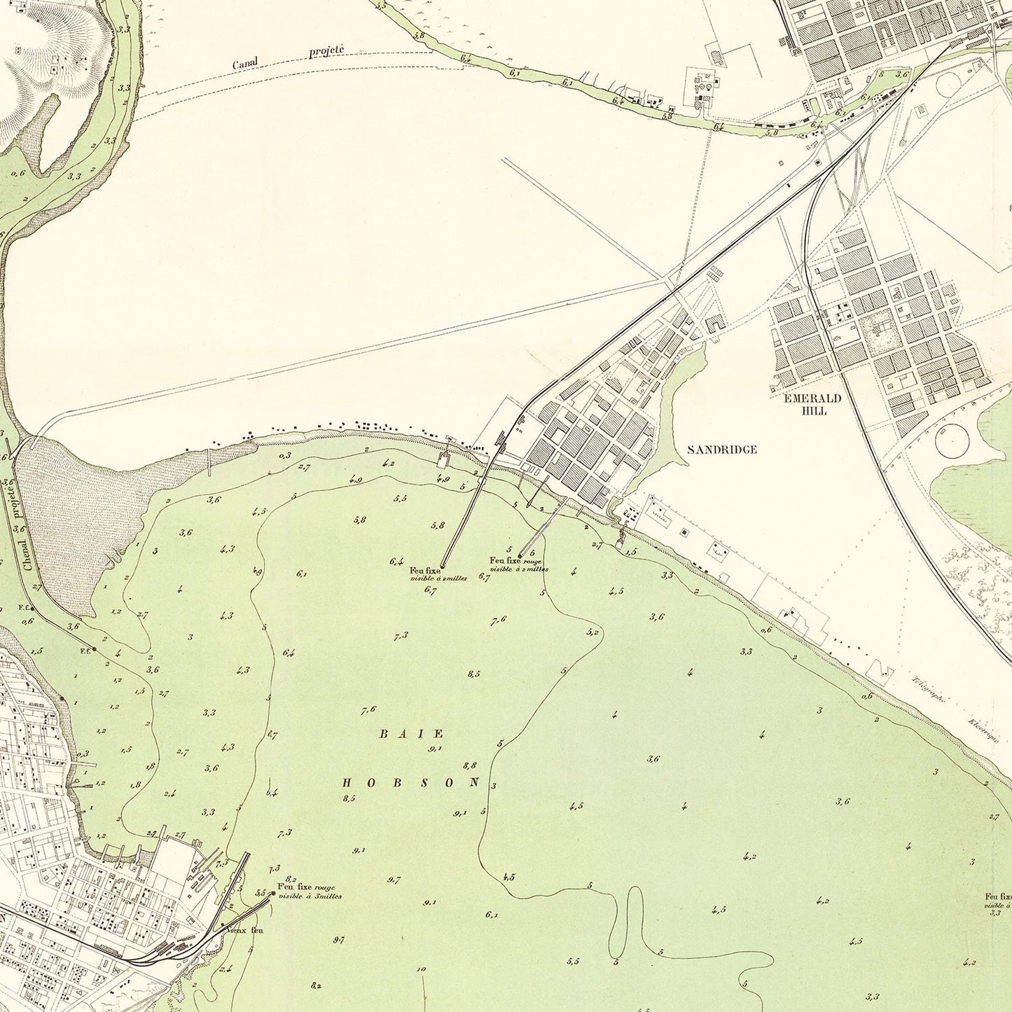 Vintage Map of Melbourne, Australia 1887