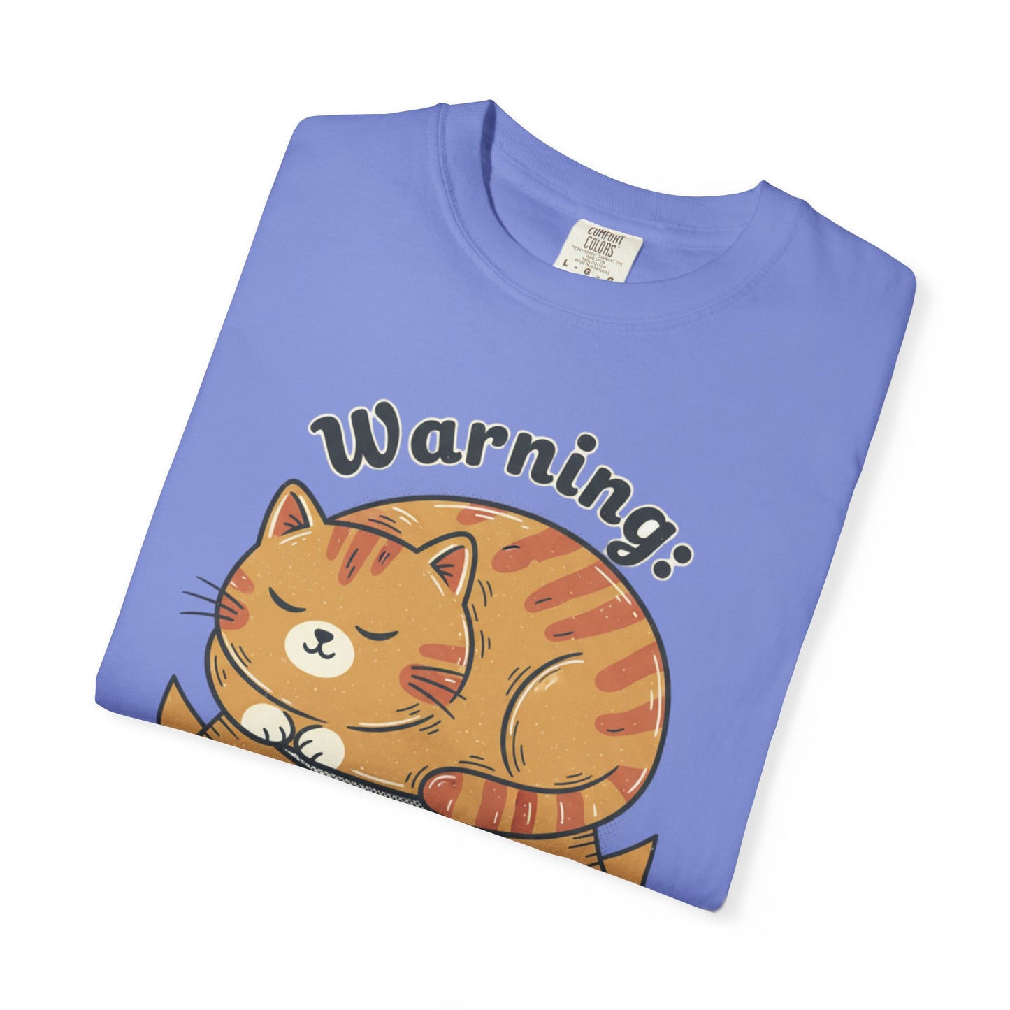 Warning may nap at anytime T-shirt | Sleeping Orange Cat